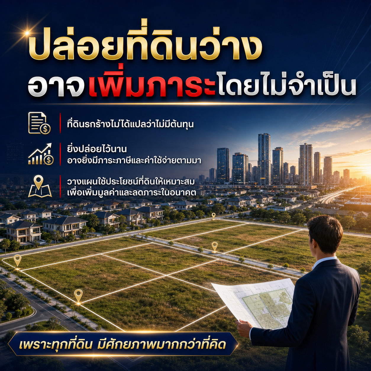 ปล่อยที่ดินว่าง อาจเพิ่มภาระโดยไม่จำเป็น