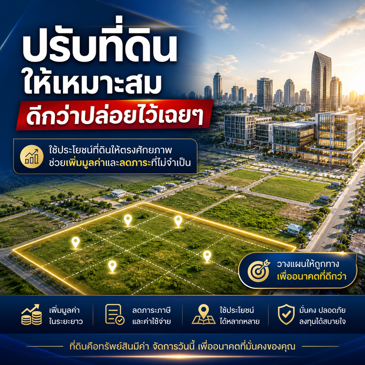 ปรับที่ดินให้เหมาะสม ดีกว่าปล่อยไว้เฉย ๆ